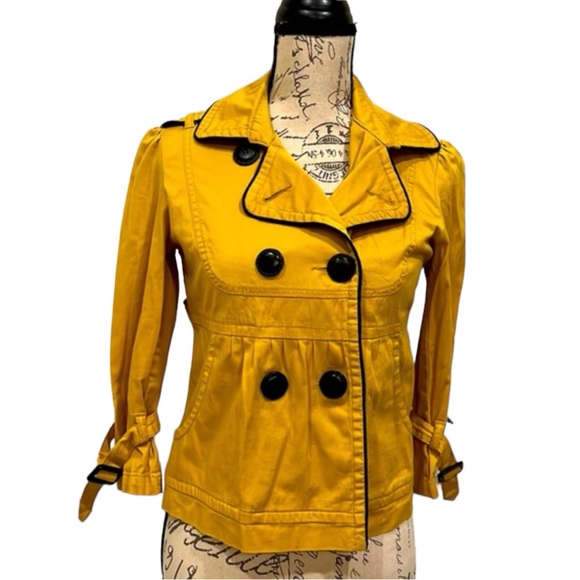 American Rag Womens Size Medium Utility Zip Button Up Coat Jacket Top Mustard - Picture 1 of 6